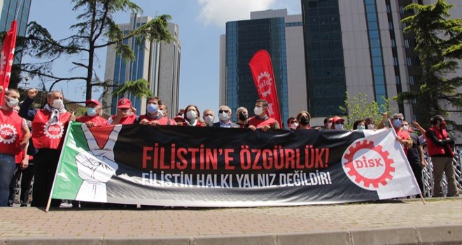 DİSK'DEN İSRAİL PROTESTOSU