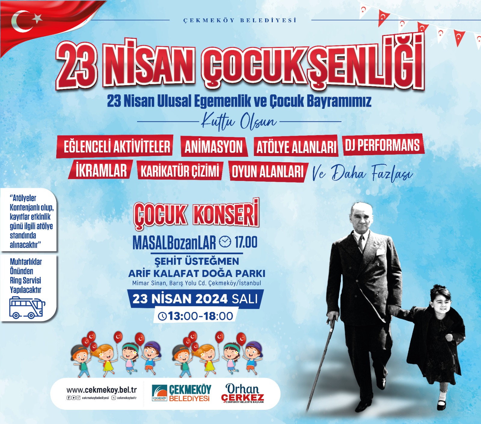 ÇEKMEKÖY BELEDİYESİ’NDEN 23 NİSAN ÇOCUK ŞENLİĞİ SÜRPRİZİ ÇEKMEKÖY BELEDİYESİ’NDEN 23 NİSAN ÇOCUK ŞENLİĞİ SÜRPRİZİ